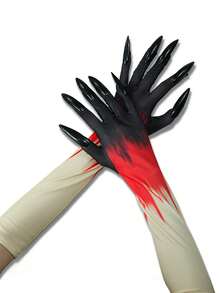 Luvas com Unhas Longas para Halloween, Luvas de Vampiro, Luvas de Bruxa, Luvas de Garra de Demônio para Cosplay
