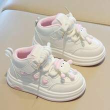 Zapatos deportivos para niños,Estas zapatillas blancas de caña baja para niños cuentan con unos simpáticos y originales muñecos extraíbles en los cordones y suelas blandas para mayor comodidad. - Rosa - Ver 8
