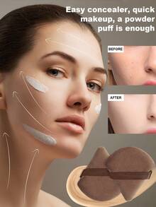 50pcs Makeup Sponge Set | 20 Beauty Eggs + 20 Triangle Makeup Puffs + 10 Five-Finger Powder Puffs | For Foundation, Concealer & Loose Powder | Professional Face Makeup Tools - Coffee Brown - View 2