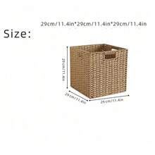 Cestas de mimbre para organizar, paquete de cestas de almacenamiento anidadas para estantes, cestas de almacenamiento de mimbre para estantes de baño, cesta de almacenamiento tejida a mano, caja de almacenamiento de unicolor, organizador para escritorio, soporte de TV, armario del dormitorio, cesta de almacenamiento de ratán tejido, caja de almacenamiento con asa - Caja organizadora de artículos varios, organizador de armario de paja - Multicolor - Ver 18