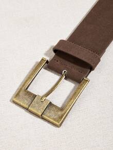 1 chiếc thắt lưng nữ PU (Polyurethane) màu nâu đinh tán mới, phù hợp với quần jean, váy, áo khoác, thiết kế thời trang theo phong cách phương Tây cổ điển, đa năng để sử dụng hàng ngày - màu nâu - Xem 4