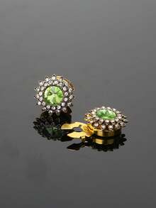 مجموعة من 2 غطاء أزرار أساور القميص، أزرار مرصعة بالراين بطراز باروك لفساتين النساء، صناديق أزرار زخرفية، أزرار أكمام فاخرة للبدلات والملابس الأنيقة بدون خياطة، هدايا للمناسبات