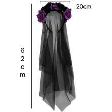 Halloween Artificial Flower Headband, Ghost Bride, Rose Lace Mesh Headband, Stage Performance Props - Multicolor - View 18