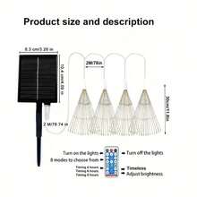 Solar Outdoor Light, Solar Starburst Ball Lights 60*4PCS Total 240 LED Fireworks Light 8 Adjustable Dimming Modes Waterproof Fairy Lights For Party Holiday Decor - 暖白色 - 查看 10