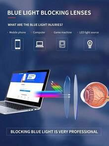 Anti-Eyestrain Glasses, Clear Lens Eyeglasses Frame For Computer, TV, Gaming, Mobile Phone Use, Unisex Glasses