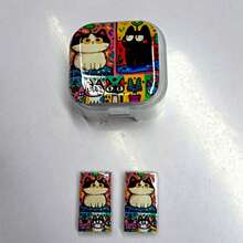 Étui de protection pour chargeur rapide Apple 20W Royaume-Uni, motif peinture de chat dopamine, convient pour le chargeur Apple avec prise Royaume-Uni - Multicolore - Voir 6