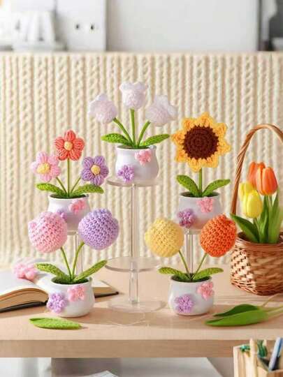 1PC Hand Woven Sunflower Tulips For Christmas Party Home Room Birthday Decor Holiday Gift Festival Celebration