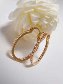 1 Pair Women's Fashion Simple Personalized Round Elegant Hoop Earrings, Suitable For Daily Commute, Outing, And Party Wear