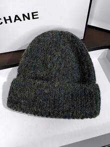 Gorro de punto vintage, gorro de punto grueso y cálido, gorro versátil de moda coreana para hombres y mujeres, atuendos de invierno y otoño - Multicolor - Ver 3