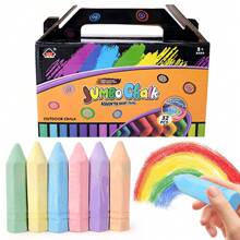 Paquete familiar de tiza lavable para niños | 15/20/36 barras por cubeta | Fórmula sin polvo para uso en exteriores, juego creativo de garabatos