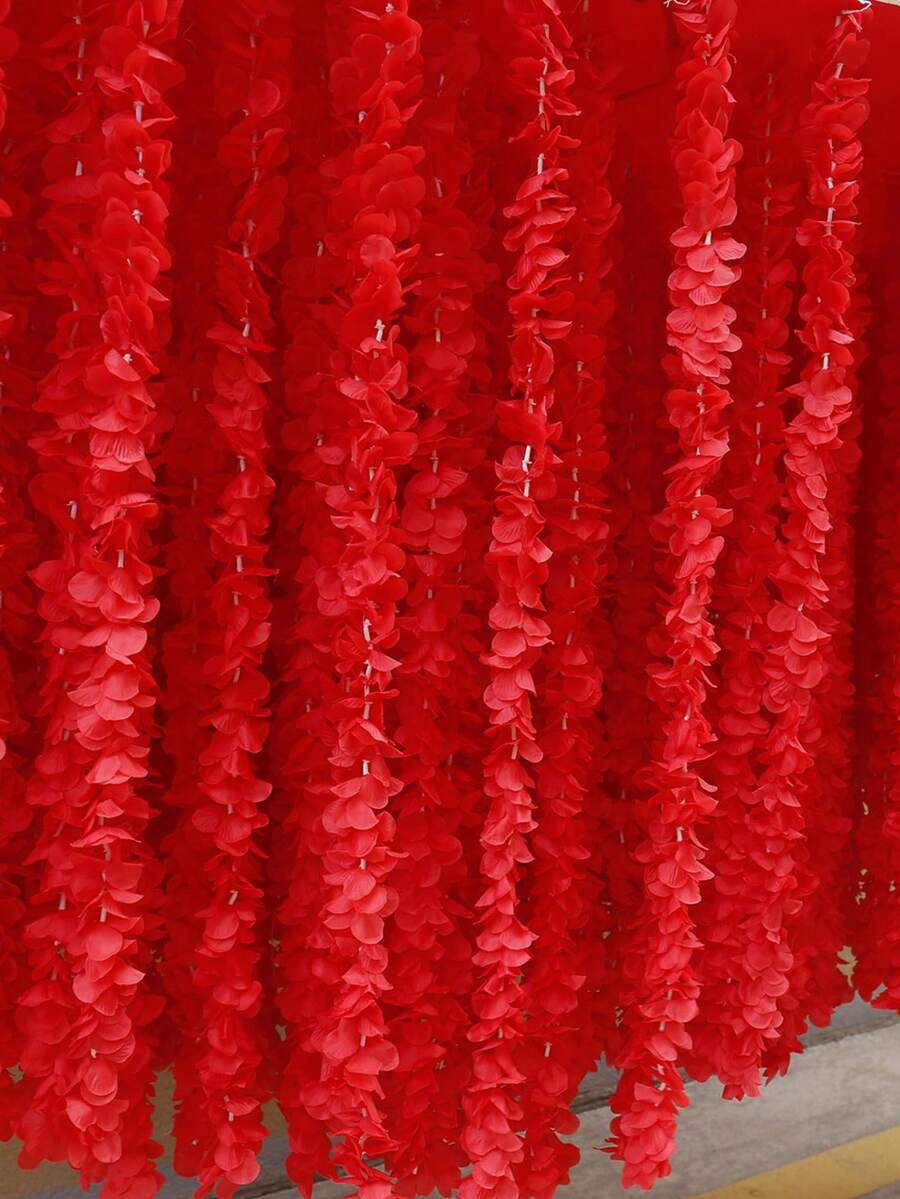 10根100厘米仿真紫藤花藤，丝绸紫藤花环，逼真悬挂花卉，适用于婚礼、情人节、派对、室内/室外装饰，可重复使用的紫藤花藤，适用于庭院、墙壁、卧室装饰，优雅悬挂花卉，栩栩如生的花朵，家居装饰，圣诞装饰