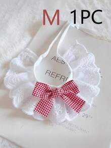 1 Pure Cotton Lace Scarf For Cats, Cat Accessories, Dog Accessories, Cat Items, Pet Bows, Cute Decorative Bibs, Cat Bow Ties, Halloween Decorative Cat Collars