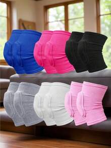 Sports Compression Knee Pads Elastic Knee Braces With Thickened Sponge, A Pair Of Elastic Support Knee Pads With Extra Cushioning, Suitable For Ballet, Volleyball, Yoga, Gym Workouts, Non-Slip And Anti-Collision Protection, Suitable For Outdoor Activities, Floor Sports, Kneeling And Cold Weather Warmth, Knee Protection Accessories - Multicolor - View 1