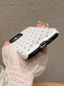 黑白圆点二合一防摔设计薄膜保护壳手机壳，加厚双层TPU + PC材质二合一防震防摔保护壳，提供强力保护， - 彩色 - 查看 3