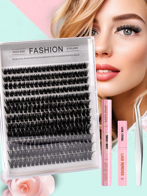 240 Cílios Individuais e em Conjunto – Com Cola Bond&Seal + Removedor de Cílios + Pinça, Cílios de Vison Artificial 3D com Gradiente Natural de 10-14mm, Ultra Macios e Finos, Fofos e Leves, Extensões Artesanais e Reutilizáveis – Ideais para Uso Diário, Encontros, Festas, Casamentos, Ensaios Fotográficos e Arte de Cílios Personalizada
