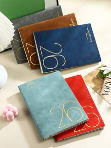 1pc/A6/2026 Planner, Portable Schedule Book, 365 Days Time Management Notebook, Weekly Planner, Daily Planner, Diary, Back To School, School Supplies, 2025-2026 Agenda