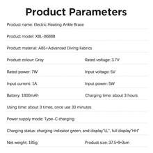 Hailicare 电动足部按摩器振动放松脚踝按摩器温热敷脚踝支架关节扭伤脚踝支撑肌肉疲劳疼痛缓解脚踝保护 - 灰色 - 查看 8