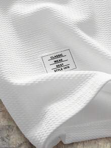 男士字母贴花背心，无袖纯白色运动时尚背心，男友礼物 - 白色 - 查看 4