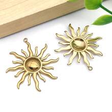 2 件不锈钢日月吊坠镀金天体太阳吊坠适用于 DIY 珠宝制作吊坠手链耳环项链手链用品