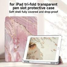 DECOPHONE Pink Marble Tablet Case, Suitable For IPad 7th/8th/9th Generation 10.2-Inch, With Pen Holder, Supports Automatic Sleep/Wake Lid. - Multicolor - View 6