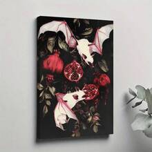 1 幅帆布海报，蝙蝠吃石榴墙面艺术帆布画，卧室客厅走廊的理想礼物，墙壁艺术，墙壁装饰，冬季装饰，房间装饰，无框架 - 7 - 查看 8