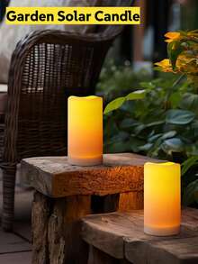 2 Outdoor Waterproof Solar Candles, Solar Powered, Outdoor Flameless Solar Candles, Lanterns, Dusk To Dawn Sensor, Suitable For Halloween, Valentine's Day, Christmas, Weddings, Pathways, Pools, Party Decoration Lighting - ánh sáng ấm áp - Xem 7