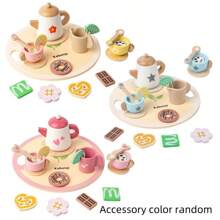 Wooden American Simulation Afternoon Tea Set Kitchen Play Teapot Set, Educational Toys For Boys And Girls - Multicolor - View 13
