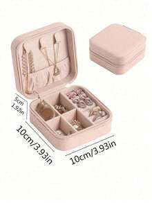1 Piece Mini Jewellery Organizer, Portable Zipper Travel Jewellery Organizer Box, Ladies Gift Box, Multi-Functional Jewellery Display Rack, Suitable For Rings, Pendants, Earrings, Necklaces And So On. - Suitable Gift Box For Girls And Ladies, Halloween Gift Box, Christmas Gift Box. For Women Storage Organizer Travel Essentials Back To School Dormitory Storage Fall Decor - Multicolor - View 5
