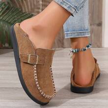 Nuevos mocasines planos de mujer con hebilla de cobre al estilo Ins, disponibles en 4 colores, casuales, cómodos y versátiles para uso diario, con suela antideslizante