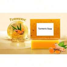 Turmeric Curcumin Soap Bar - Suitable Both Men And Women, Whitening And Moisturizing Handmade Soap, Alcohol-With Turmeric Fragrance, Suitable All Skin Types, Deeply Cleanses And Cares Skin. - Màu vàng - Xem 5