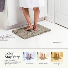 BELADOR Bathroom Rugs Sets 2 Piece- Plush Bath Mat Set Quick-Dry Soft Chenille Mat With Rubber Backing, Absorbent Rug Set, Washable Bath Rugs - Bath Mats 24x17 + 30x20 - 03 Taupe - View 5