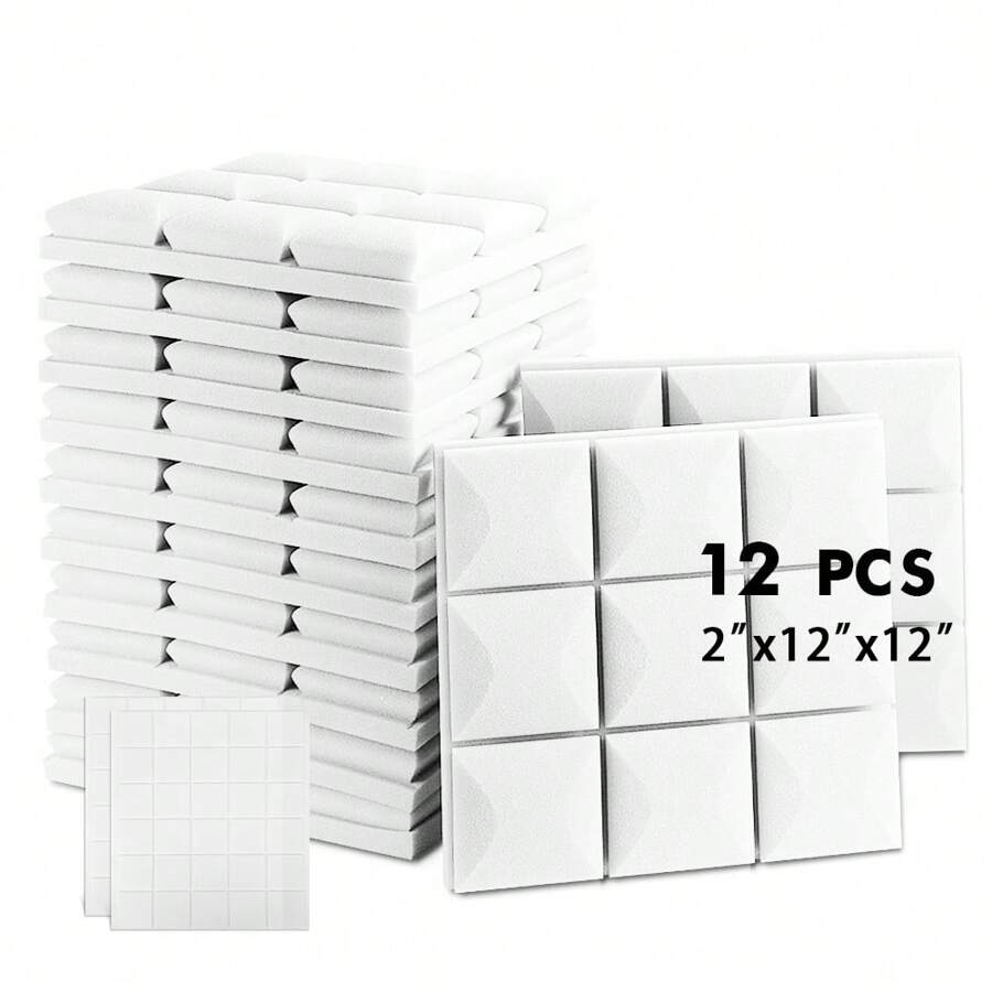 OLOEY 12 piezas de paneles de espuma de reducción de ruido de 12x12x2 pulgadas con cabeza de seta, materiales de aislamiento acústico para decoración del hogar