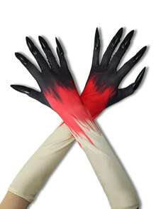 Luvas com Unhas Longas para Halloween, Luvas de Vampiro, Luvas de Bruxa, Luvas de Garra de Demônio para Cosplay