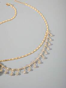 imoli 1 pieza Diadema minimalista de aleación con disco y borla, regalo para fiesta (cadena hecha a mano personalizada por tamaño, cantidad de discos varía), para novia, accesorios para el cabello para mujeres - 29300-G - Ver 5