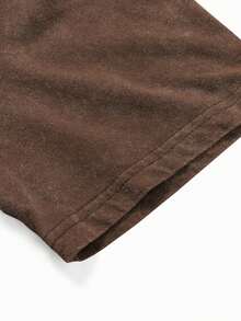 YUNCHIC - Men's Washed Short Sleeve Shirt & Casual Pants, Suitable For Workplace, Commute, Daily Wear, Workout, Easy Care & Durable, Multiple Sizes Available, Essential Summer Staple - Coffee Brown - View 4