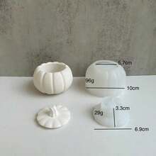 万圣节南瓜硅胶模具，DIY手工创意收纳盒，树脂环氧硅胶模具，节日礼物，家居装饰收纳石膏模具 - 白色 - 查看 4