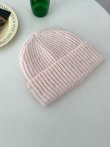 女士纯色柔软针织帽，温暖针织帽，孕妇帽，百搭休闲，适合冬季 - 彩色 - 查看 5