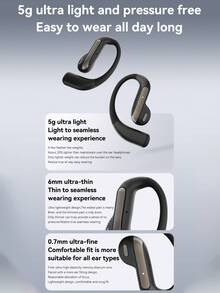 AI翻译智能无线耳机，ENC麦克风降噪，佩戴舒适，符合人体工程学设计，日常防水，防汗，半入耳式无线耳机 - 均碼 - 查看 8