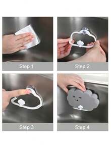3pcs Double-Sided Sponge Set, Suction Cup Sponge Holder, Self-Draining Kitchen & Bathroom Sink Storage Rack, Includes Double-Sided Dish Sponge, Suitable For Bathroom, Kitchen And More - A - View 11