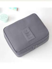 1pc Double Layer Makeup Brush Holder Bag, Multi-Functional Travel Cosmetic Bag, Waterproof Makeup Bag, Large Capacity Makeup Pouch, Portable Cosmetic Organizer Bag For Makeup Brushes, Lipstick, Foundation, Skincare Tools, Double Layer, Large Capacity, Waterproof, Polyester Material, Portable, Foldable, Travel Essential, Holiday Essential, Bedroom Decor, Autumn Decor, Gift For Friends & Teachers, Birthday Gift