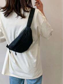 Fashionable Waist Bag For Women Simple Shoulder Bag Lightweight Oxford Cloth Casual Waist Bag, Preppy Bum Bag For The First Day Of School