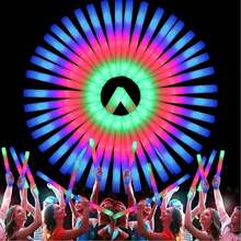 CamelParty 68pcs Foam Glow Stick Bulk, Glow-In-The-Dark Party Supplies, 3 Patterns, Colour Flash, Neon Party Gifts, Suitable For Birthday, Wedding, Carnival, Concert, New Year - 白色 - 查看 6