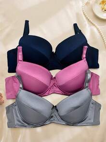 RITA SENSUAL Plain Bra (3 Pieces) - 黑色 - 查看 1