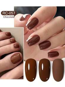 XEIJAYI 1pc 15ml Brown Gel Nail Polish, Popular Color Gel Varnish, Soak Off UV/LED Gel Polish, For Home Salon Nail Art DIY For Spring And Summer