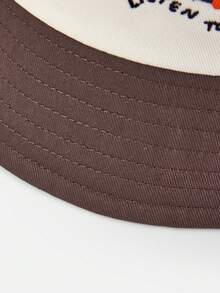 Balabala Kids Bucket Hat UV Protection Cartoon Print Sun Hat - White Coffee Color - View 4