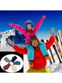 男女通用针织弹力手套，适合春、秋、冬季佩戴（7.87 英寸 x 4.33 英寸）。全指针织弹力手套，内衬弹力保暖，适合寒冷、刮风下雨天气。多种颜色可选，可搭配不同服饰，满足个人喜好。这款手套弹性极佳，佩戴舒适，活动自如，同时又能提供出色的保暖效果，是节日、情人节及其他节日的理想礼物。