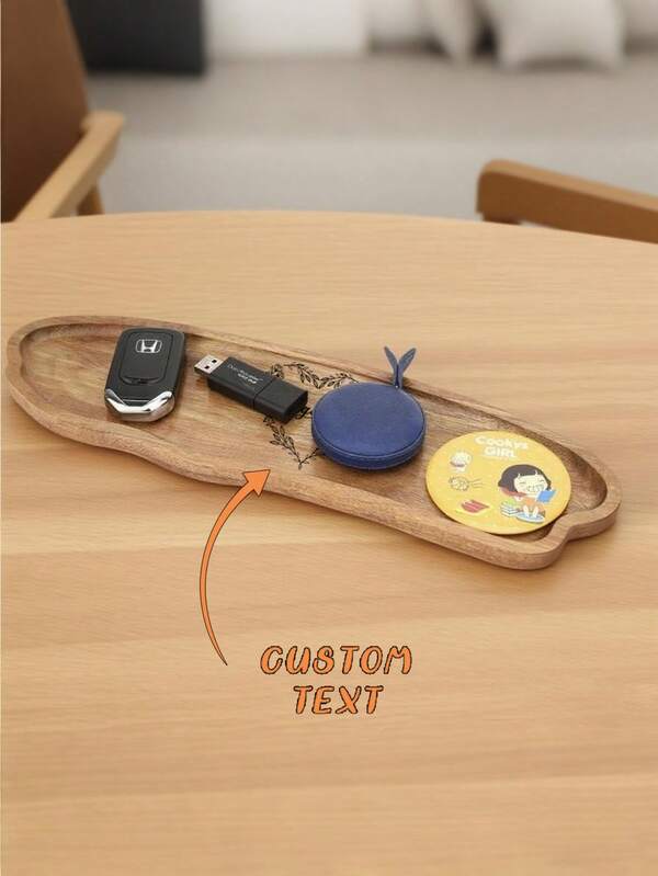 Wooden Tray 12.7 Inch Long Jewelry Dish Cosmetics Organizer Bathroom Clutter Wood Decorative Serving Platter Small Storage Tray, Cloud Shape