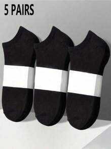5 Pairs Solid Color Basic Socks, Soft & Lightweight Unisex Low-Cut Socks, Suitable For Women's Leggings And Pantyhose