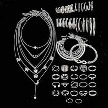 Bộ 78 mặt dây chuyền chữ Y đính đá nhiều lớp đơn giản và thời trang, Bộ hoa tai đính đá Cubic Zirconia, Bộ nhẫn xếp chồng, Bộ vòng tay xích dày, Bộ trang sức nữ, Thích hợp làm quà tặng cho ngày lễ, tiệc tùng, đám cưới, Giáng sinh, Lễ tạ ơn - Bộ trang sức 5 - Xem 10