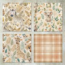 36 Folhas de Papel Scrapbooking de Bottom do Mundo Animal Vintage de 6 polegadas, Adequado para Bullet Journal, Scrapbook, Confecção de Cartões e Projetos Artesanais - bordô - Visão 4
